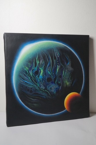 Original Acrylics Space Art Painting on Canvas by Lesley Groves - Picture 5 of 12
