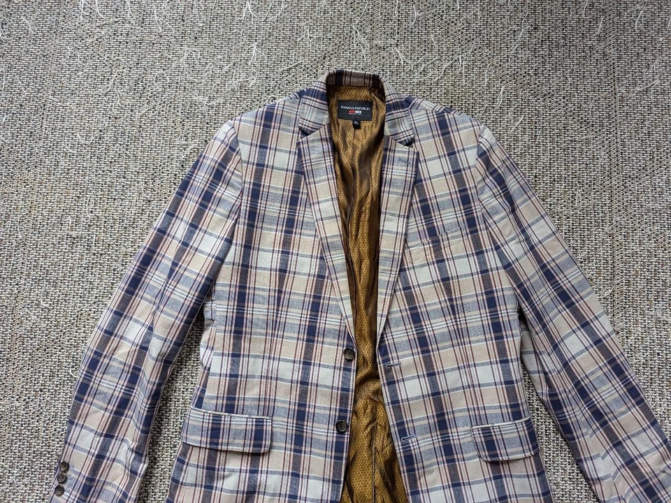 Blazer estilo vintage BANANA REPUBLIC mad men xadrez algodão 42L slim fit MAD MEN - Imagem 4 de 4