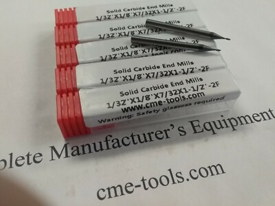 5pcs 1/32'' carbide End Mills 2 flute Tialn Coated,center-cutting #1006-TNF2-132