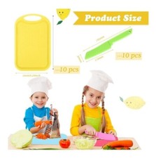20 Pcs Chef Kids Plastic Knife Set with Cutting Boards Multicolor Child Safe
