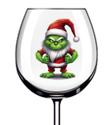12x bunte Weihnachten Grinch Weinglas Flasche Becher Tasse Vinyl Aufkleber Abziehbild