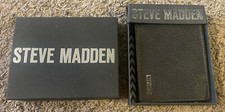 Steve Madden Men's Leather Wallet Passcase Attached Flip Pocket w/Box