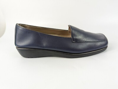 M S Footglove Navy Leather Slip On Shoes Uk Eu 37 UK