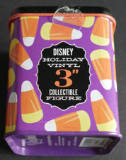 DISNEYWORLD HALOWEEN 3 INCH VINYLMATION CANDY CORN FROM 2009 IN TIN WITH CARD