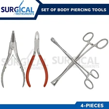 Set of Body Piercing Tools - Bead Ball Captive Ring Pliers Opener Closer Forceps