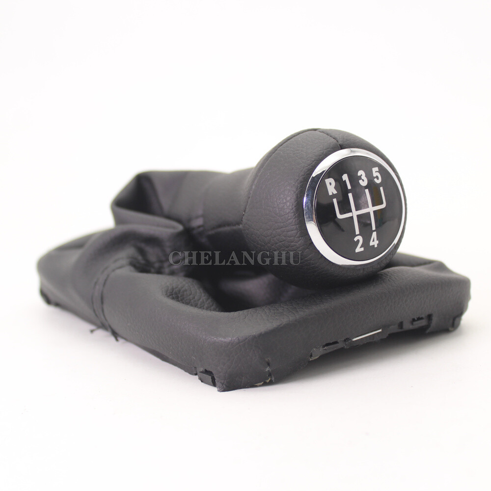 Pieliz Manual Shift Boot Cover For VW Beetle (1998-2010) - Black PU Leather With Gray Stitch
