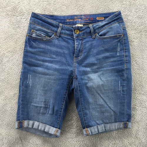 Faded Glory Womens Shorts 4 Blue Denim 