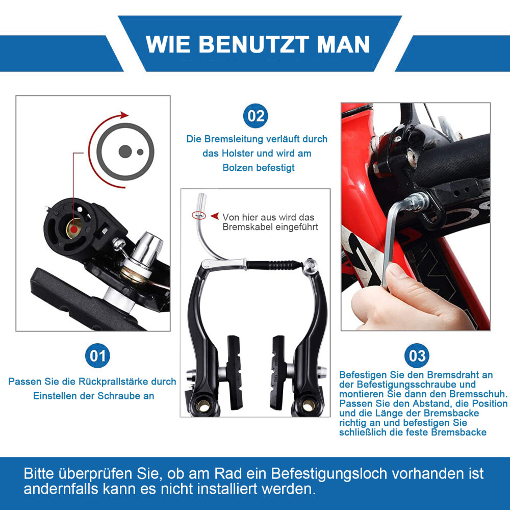 Freno Bicicleta Mtb Bmx V-brake Aluminio Kit Completo | Cuotas sin interés