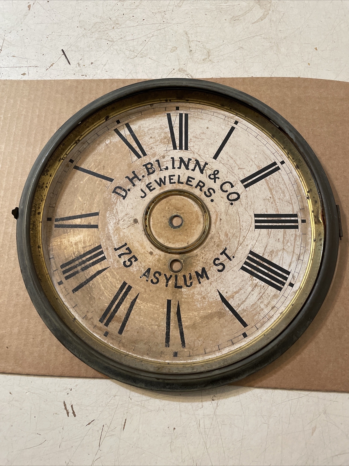 Antique Gilbert Wall Clock Advertising Dial Blinn Jewelers Asylum St Hartford CT eBay