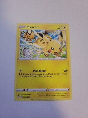 Pokémon TCG Pikachu Silver Tempest 049/195 Regular Common Lightning NM