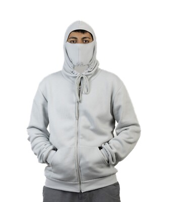 Hoodie Mask Sweatshirt Full-Zip, GLACIER