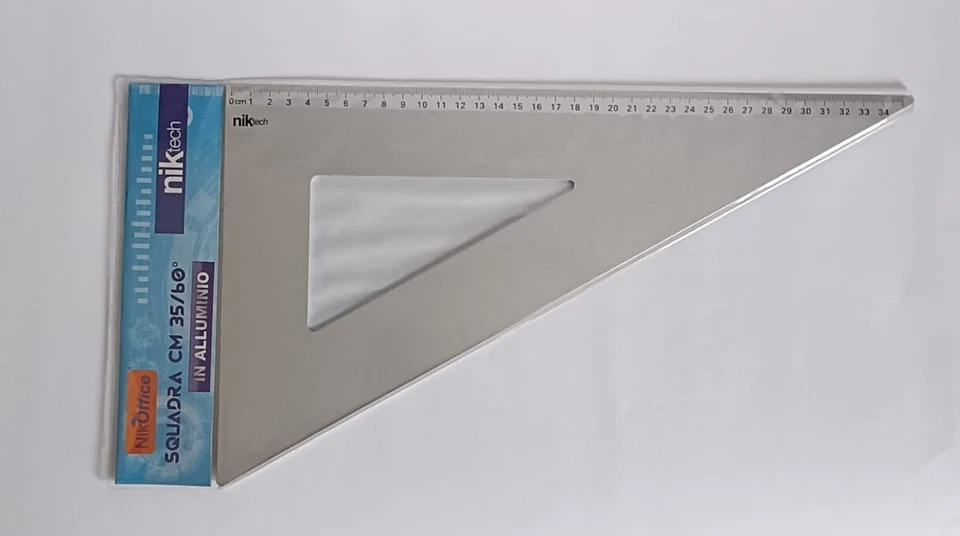 Coppia Squadre Niktech in Alluminio 60° e 45° 35cm Nikoffice - Immagine 2 di 3