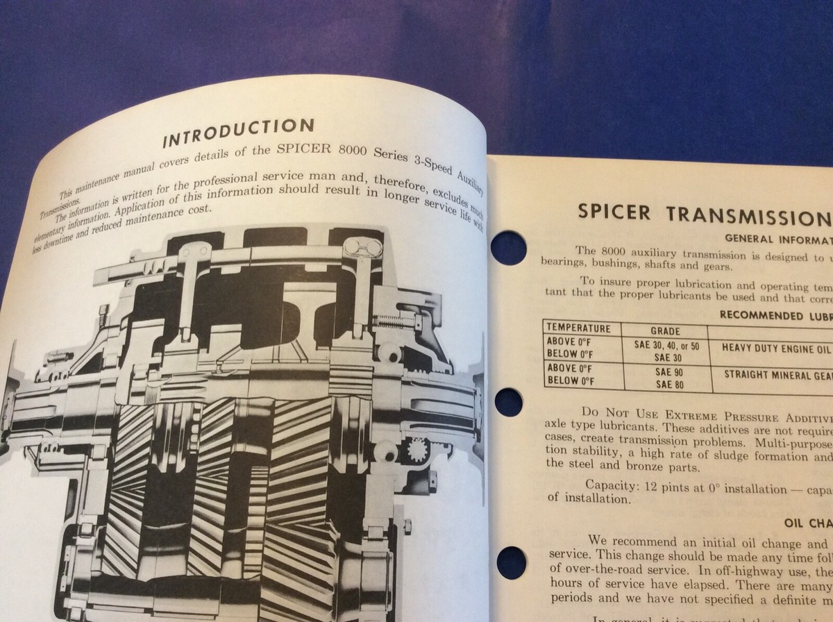Dana Spicer Transmission Service Manual 8000 Series 3-speed 8031-C