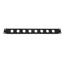 8-Hole 1U Audio Rack Panel Chassis Mount for Neutrik D Size XLR 1/4" TRS SPEAKON