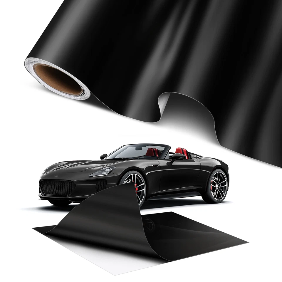 For Mercedes-Benz Roll 20FT*5FT Vinyl Car Wrap Carbon Fiber / Gloss Black - Image 4 of 4