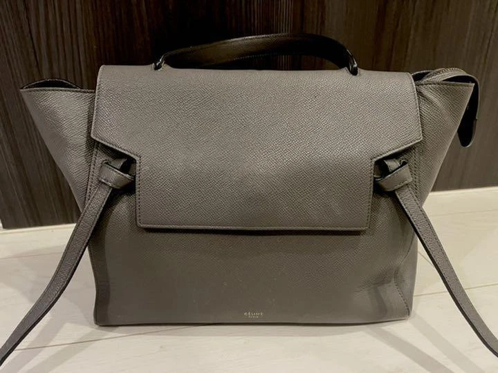 Celine Belt Bag Mini 28 X 23 X 17Cm Calfskin Gray Color Big Bag Vintage  Rare