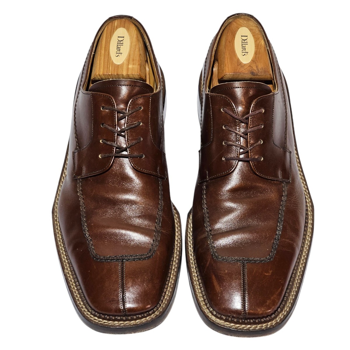 Mezlan Banderas Mens Shoes Size M Square Split Toe Oxford Brown Leather