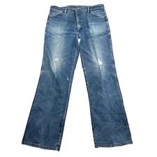 Wrangler Jeans Mens 36x32 Medium Wash 947STR Cowboy Cut Straight Leg Western