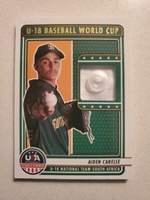 AIDEN CARELSE 2023 PANINI STARS & STRIPES U-18 GAME USED BUTTON PATCH #'D /2