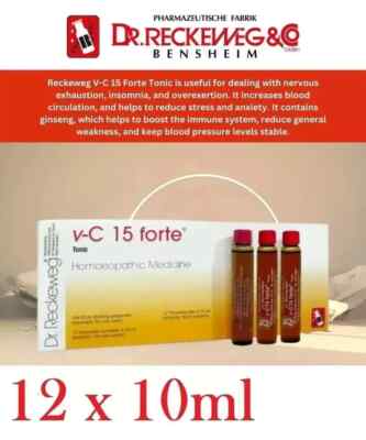 Dr. Reckeweg Vita-C 15 Forte Nerve Tonic 12 x 10ml Ampules Stress & Fatigue