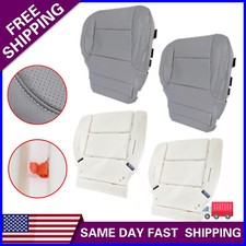 For 2014-2019 Chevy Silverado Front Bottom Perforated Seat Cover Foam Pad Gray