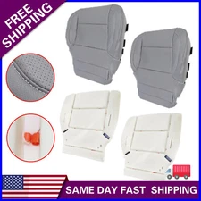 For 2014-2019 Chevy Silverado Front Bottom Perforated Seat Cover / Foam Pad Gray
