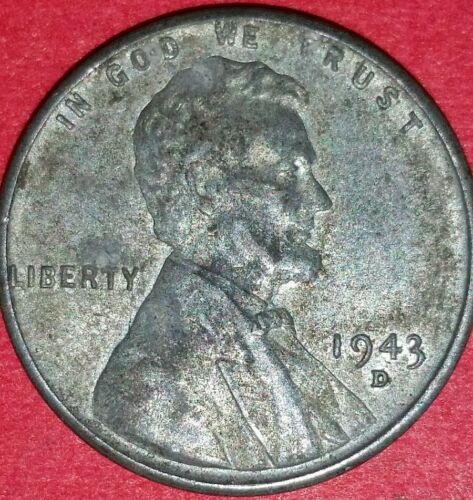 1943 Steel Denver Mint Lincoln Wheat Cent   ID #5-24 - Foto 1 di 1