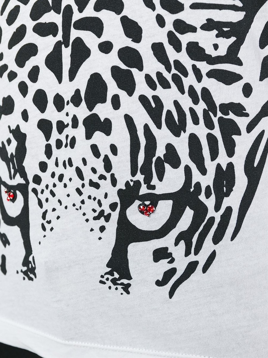 Tシャツ・カットソー SAINT LAURENT LEOPARD PRINTED KNIT TOP Saint Laurent Leopard Print T-Shirt, Size S