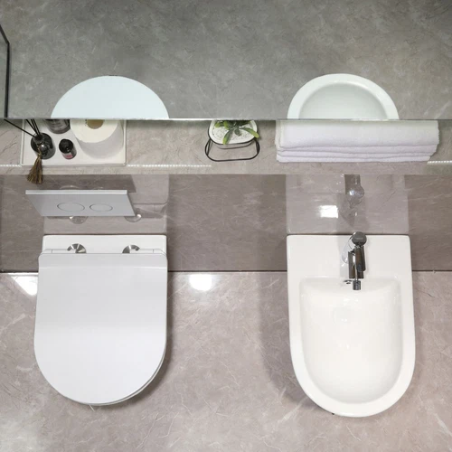 Wand Bidet Set oder Spülrandloses Hänge WC Toilette abnehmbar Soft Close Sitz - Bild 29 von 35