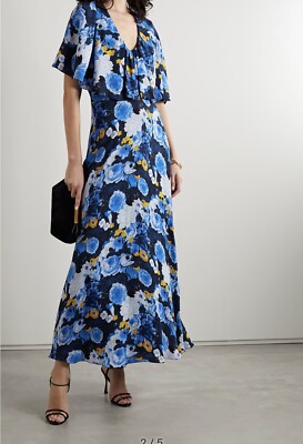 lela rose blue floral dress NWT $1,590 Floral-Print Georgette Midi - Size 4 Irresistible IR7603 Black Gold this formal dress creates Size:16-16½ 32/33 London Cheap Prom Dresses