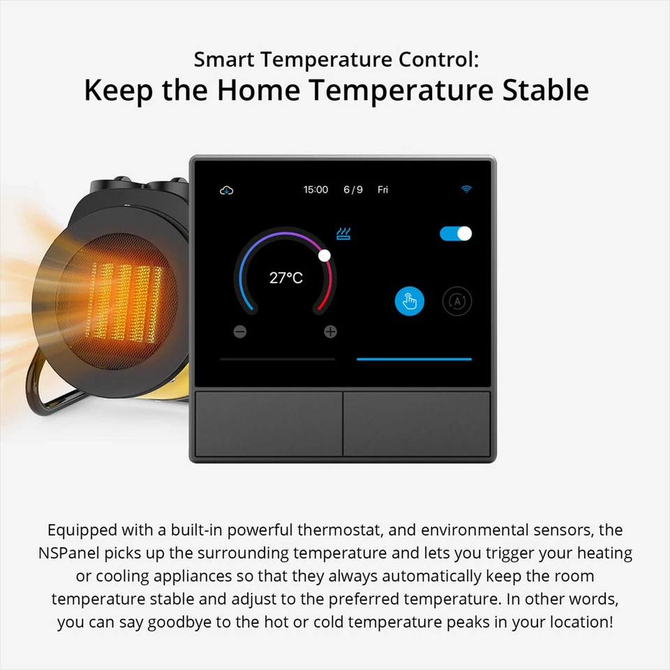 Interrupteur mural scène intelligente SONOFF NSPanel version européenne affichage thermostat intelligent - Photo 3/4