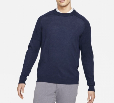 Nike Tiger Woods TW Wool Blend Knit Golf Sweater Obsidian CU9782