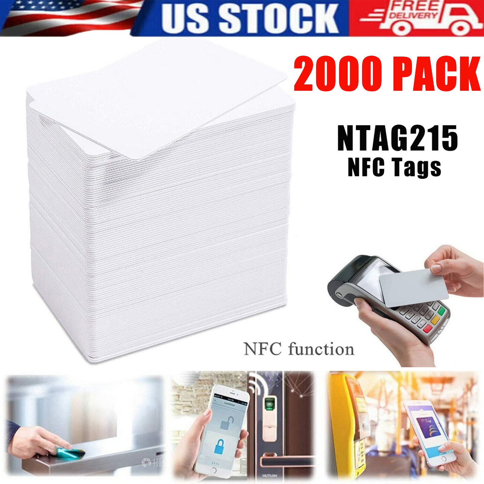 Lot NTAG215 NFC Tags Blank Cards Rewritable Waterproof RFID PVC for TagMo NEW