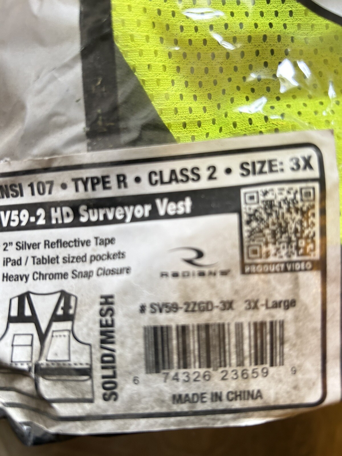 RADWEAR  SV59-2 HD Surveyor Safety Vest By Radians Sz 3X