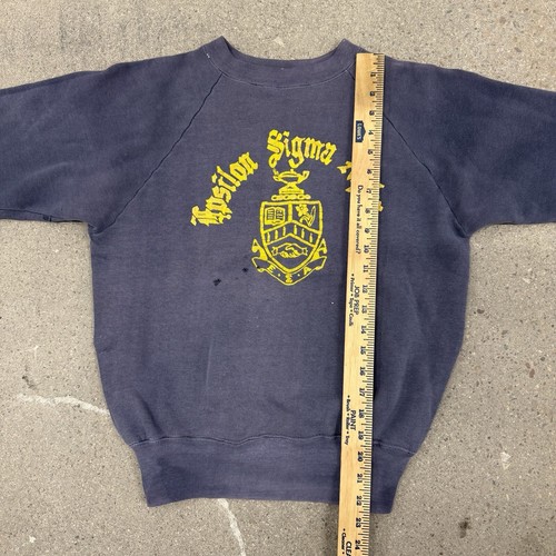 Vintage 60s Fraternity Sorority Flock College Sweater Blue - Picture 3 of 8