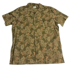 Mutual Weave Green Hawaiian Floral Button Down Shirt size XXL