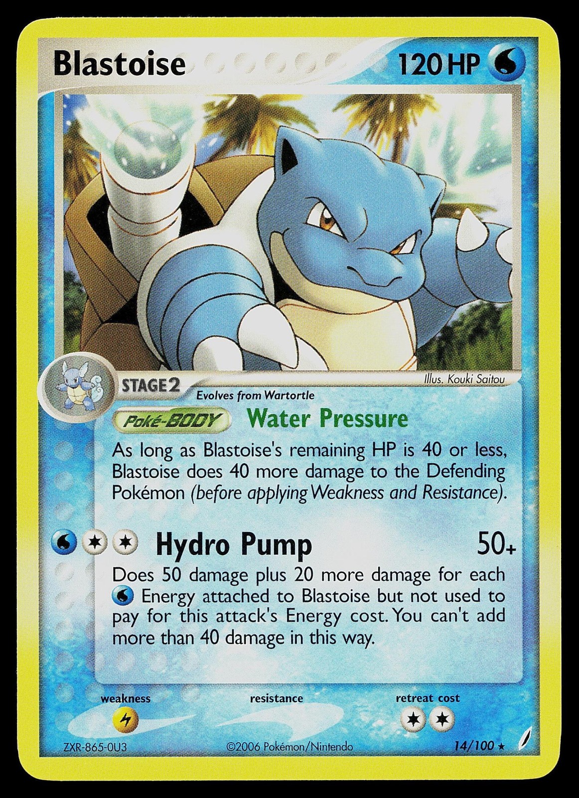 Pokemon Card - Blastoise Crystal Guardians 14/100 Rare