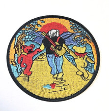 Grateful Dead Bear and Singer Walking Embroidered Iron On Patch - 3.75" x 3.75"