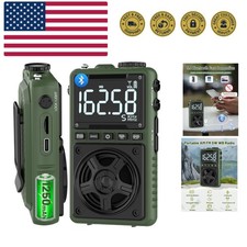 Bluetooth AM FM Shortwave Radio with NOAA Weather Alert,1250mAh Rechargeable ...