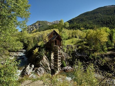 Photo:Crystal Mill Colorado 2015 Historic Waterwheel Mining Site Landscape