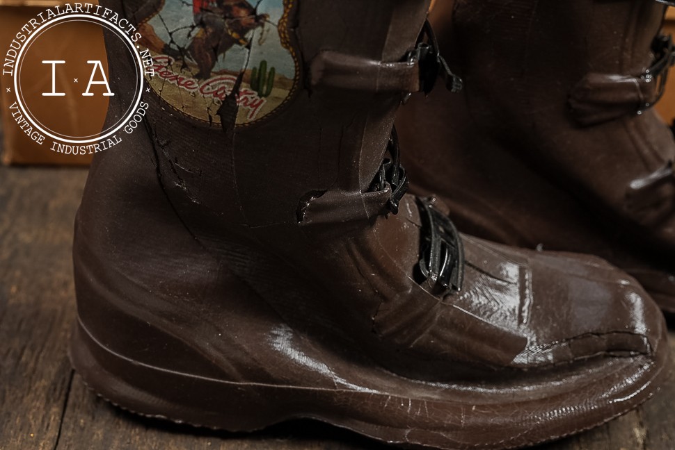 Vintage Gene Autry Rubber Boots with Box