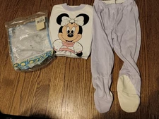 Vintage Minnie Mouse Disney pajamas 2T Toddler Lullaby Land New Bag Skid Resist