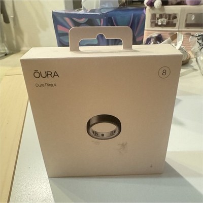 Oura Ring 4 Black Size 8 Activity Tracker w/ Charger & USB Cable New Sealed box