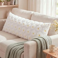 Hahafelt Fluffy Faux Fur 20x54 Body Pillow Case Daisy