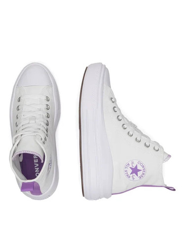 Converse Chuck Taylor All Star, Platform Sneaker - White/Purple - Picture 3 of 4