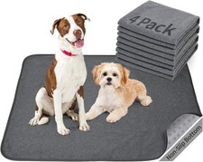 Washable Pee Pads for Dogs, 24x36 4 Pack Reusable Whelping Pads, Absorb Dog M.