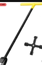 Water Meter Key 16 Inch with 4-Way Utility Key, T-handle Water Shut Off Tool