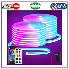 segrass 100FT RGB LED neon Rope Lights LED neon Lights with Remote/APP Contro...