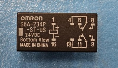 (10PC) G6A-234P-ST-US-DC24 Signal Relay,DPDT, 0.008A, 24VDC, (1A, 30VDC Contact)
