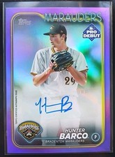 2024 Topps Pro Debut Hunter Barco #PD-183 Purple Foil Auto /299